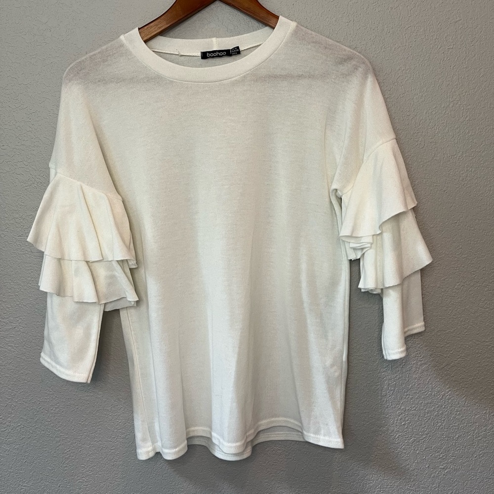 Boohoo Tiered Sleeve Top